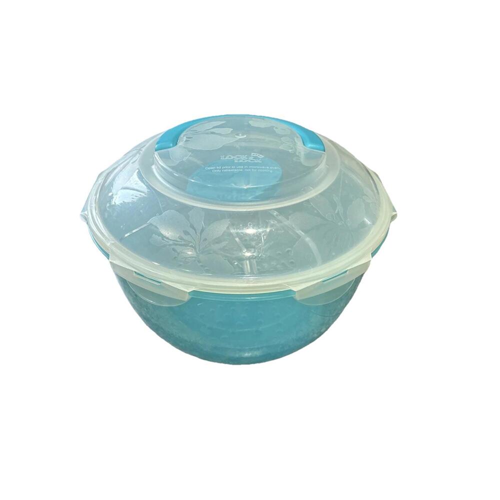 NEW Lock N Lock Salad To Go Bowl 6.3 QT Capri Blue (5 Piece Set)
